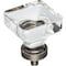 Jeffrey Alexander 1-3/8" Overall Length Brushed Pewter Square Glass Harlow Cabinet Knob G140L-BNBDL - alternate 1